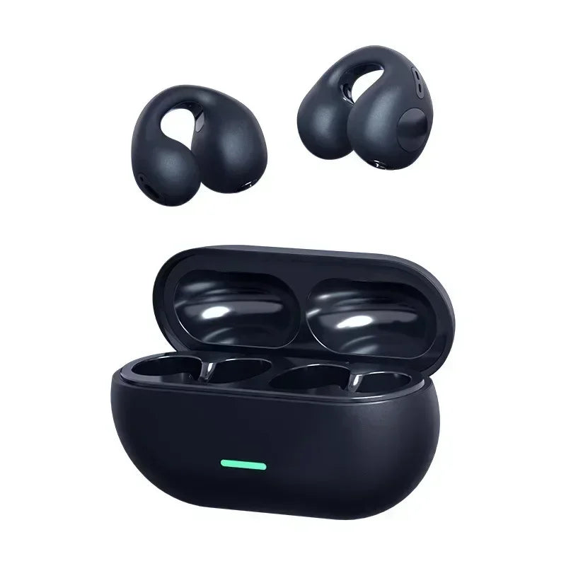 T75 Wireless Bluetooth 5.3 Bone Conduction Headphones Clip Ear Music Noise Canceling Headset HD Call Sports Gaming Earphone