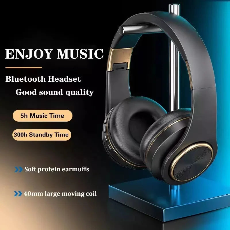 Over-ear Wireless Headphones Bluetooth 5.3 HiFi Stereo Low Latency Noise-canceling Headset Gaming Earphones with ENC Micphone