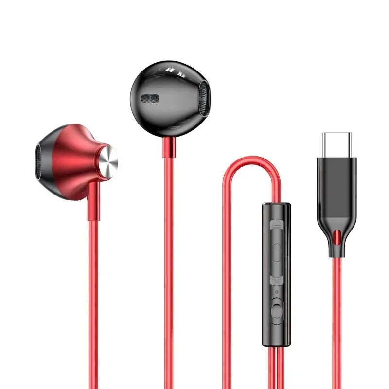 For Samsung Headphones HiFi Surround Sound In-ear USB Type C/3.5mm With wire control Wired Earplugs For Galaxy S24 S23 S22 Ultra