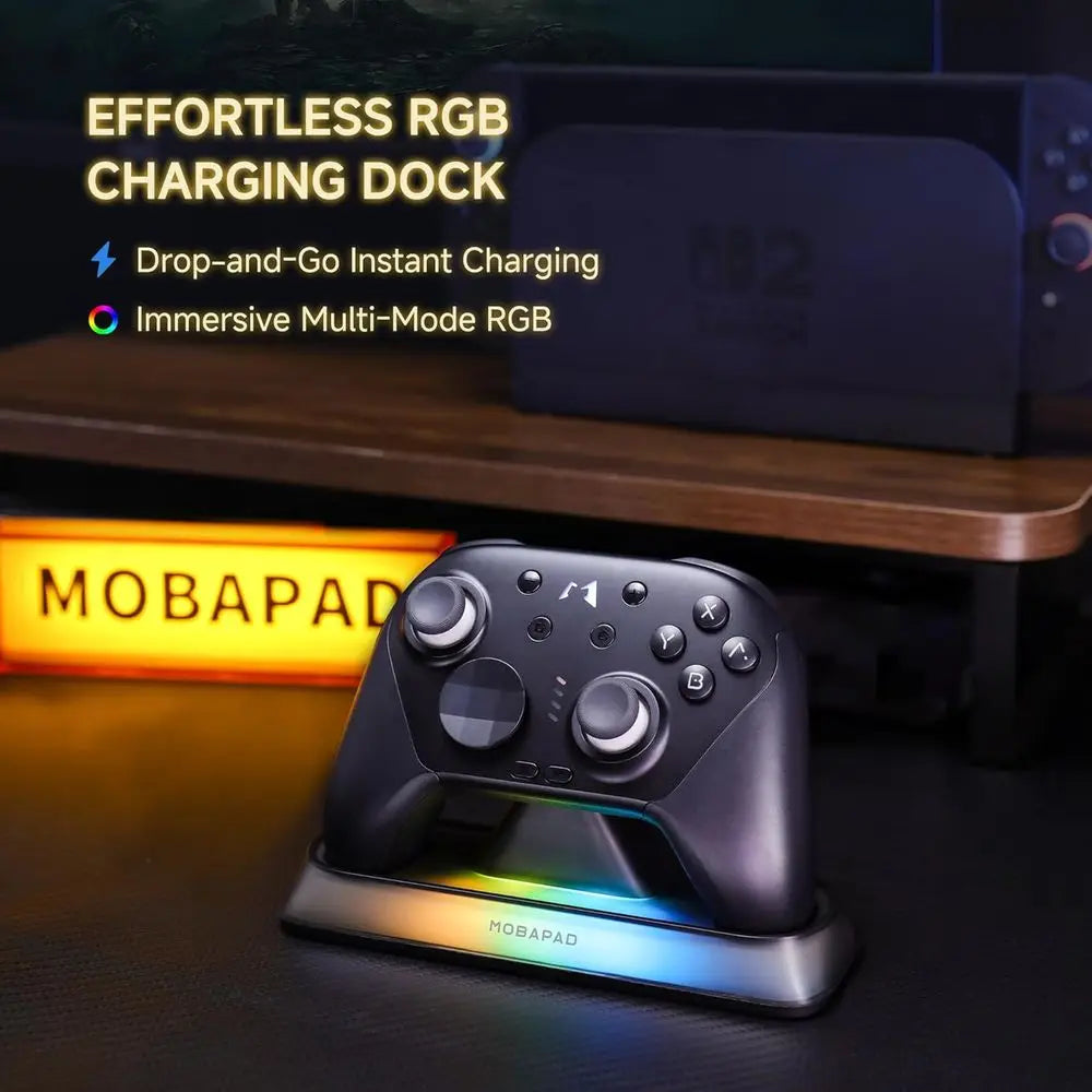 Wireless Controller with HD Rumble, Zero Drift Joystick, Charging Dock, Turbo & Programmable Buttons for Gaming Consoles