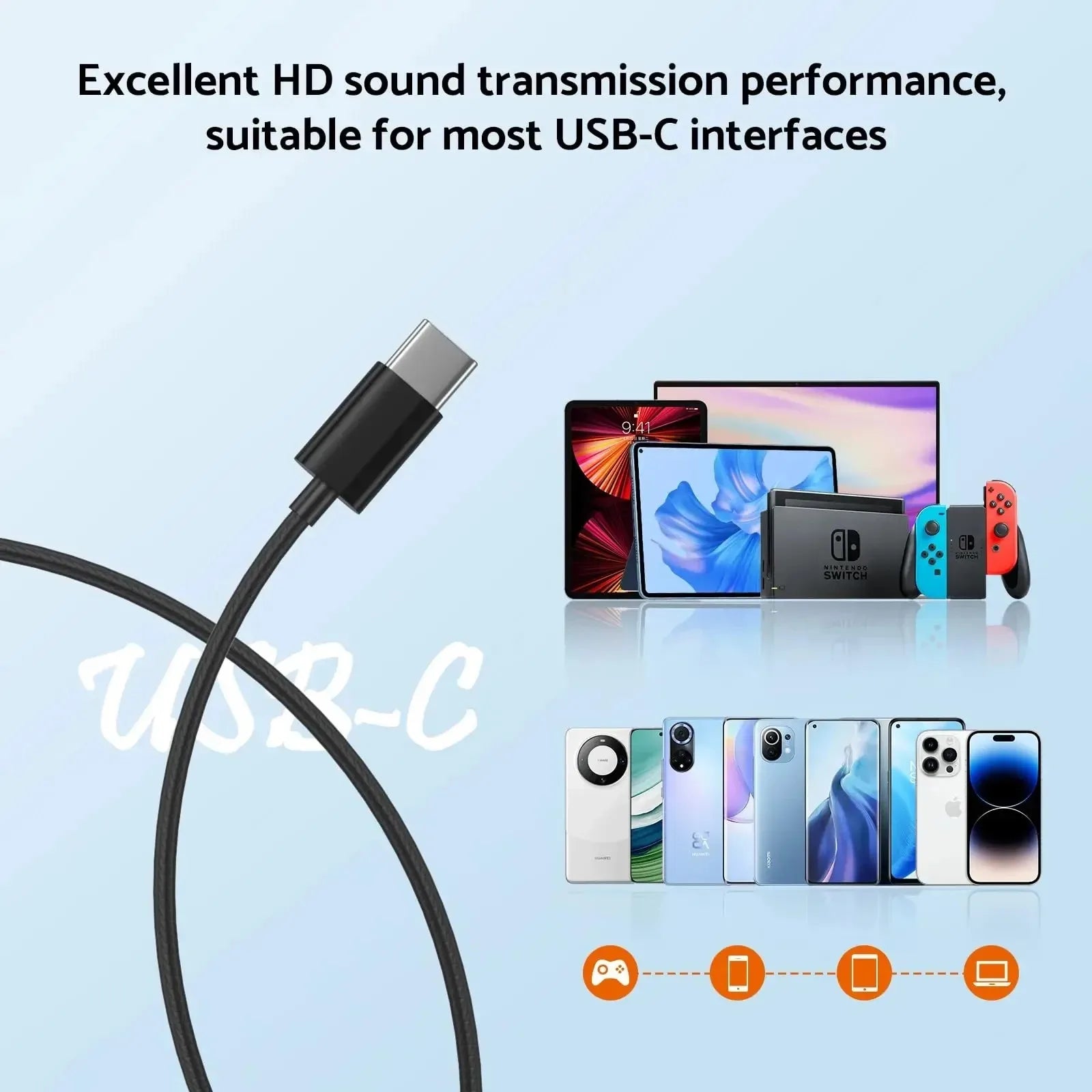 For Samsung Headphones HiFi Surround Sound In-ear USB Type C/3.5mm With wire control Wired Earplugs For Galaxy S24 S23 S22 Ultra