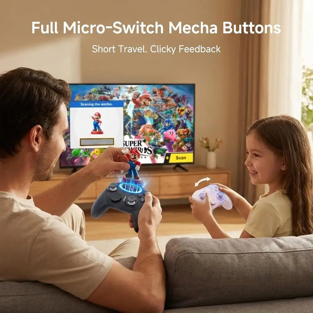 Wireless Controller with HD Rumble, Zero Drift Joystick, Charging Dock, Turbo & Programmable Buttons for Gaming Consoles