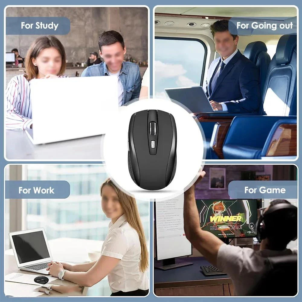 Wireless Mouse Silent Mouse 2.4GHz Portable Mobile Optical Office Mouse Adjustable 1600DPI Levels For Notebook PC Laptop Macbook